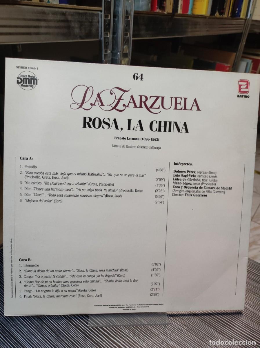 Discos de vinilo: LA ZARZUELA ROSA, LA CHINA - Foto 2