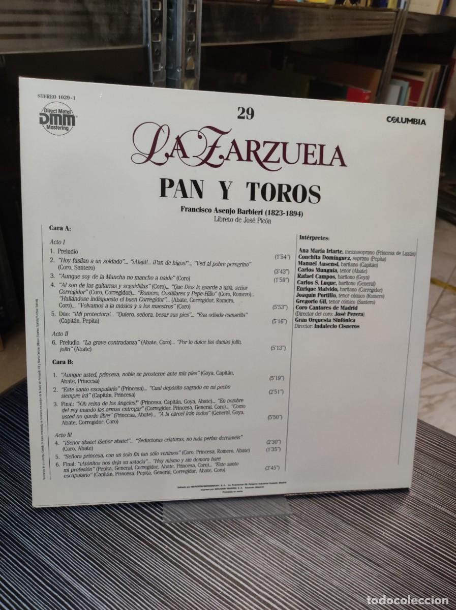 Discos de vinilo: LA ZARZUELA PAN Y TOROS - Foto 2