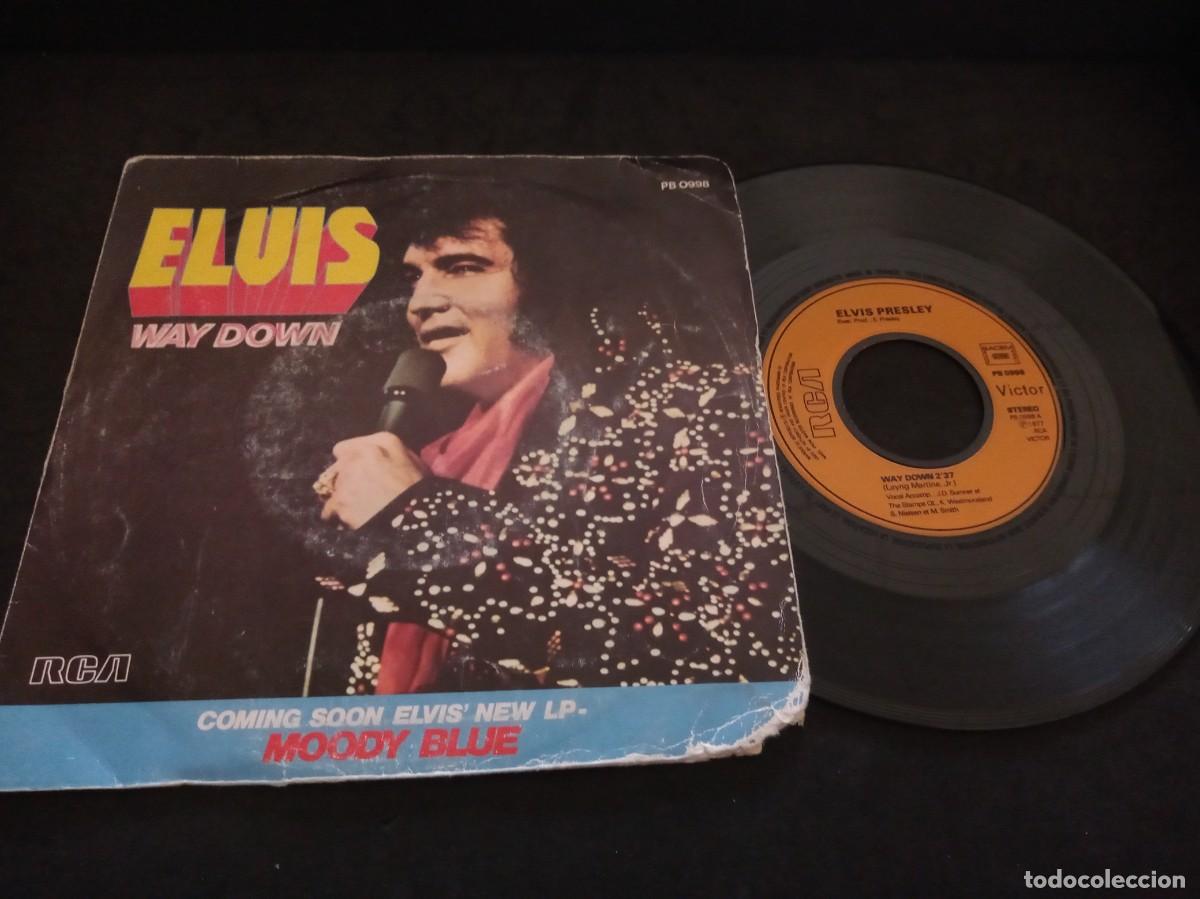 Discos de vinilo: ELVIS PRESLEY - WAY DOWN - SINGLE - Foto 1