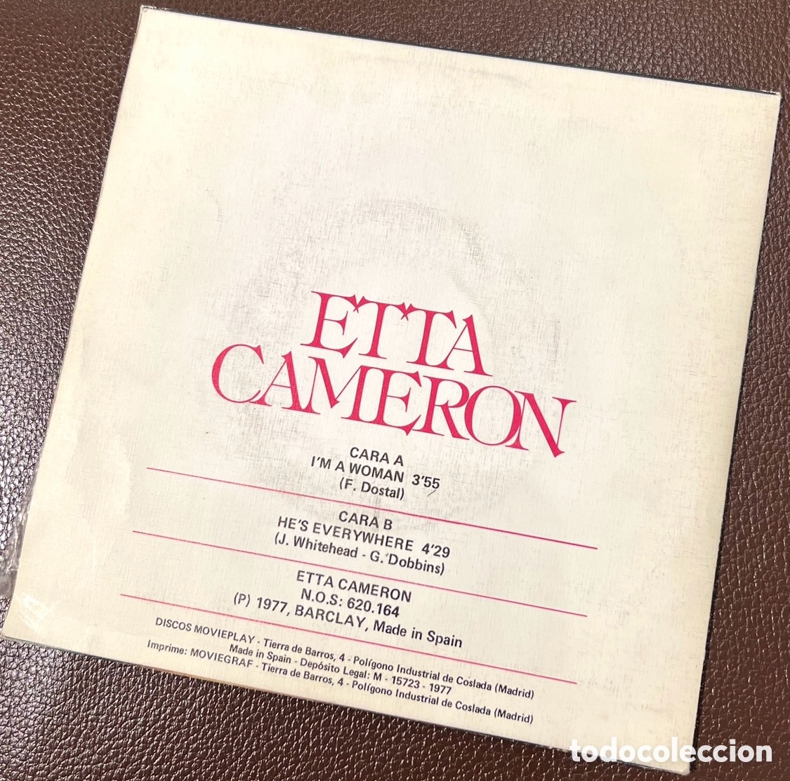 Discos de vinilo: Disco Vinilo Single. Etta Cameron. &ldquo;Soy una mujer&rdquo;. 1977. - Foto 2