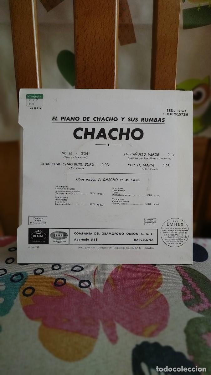 Discos de vinilo: CHACHO Y SUS RUMBAS-EP NO SE +3 - Foto 2