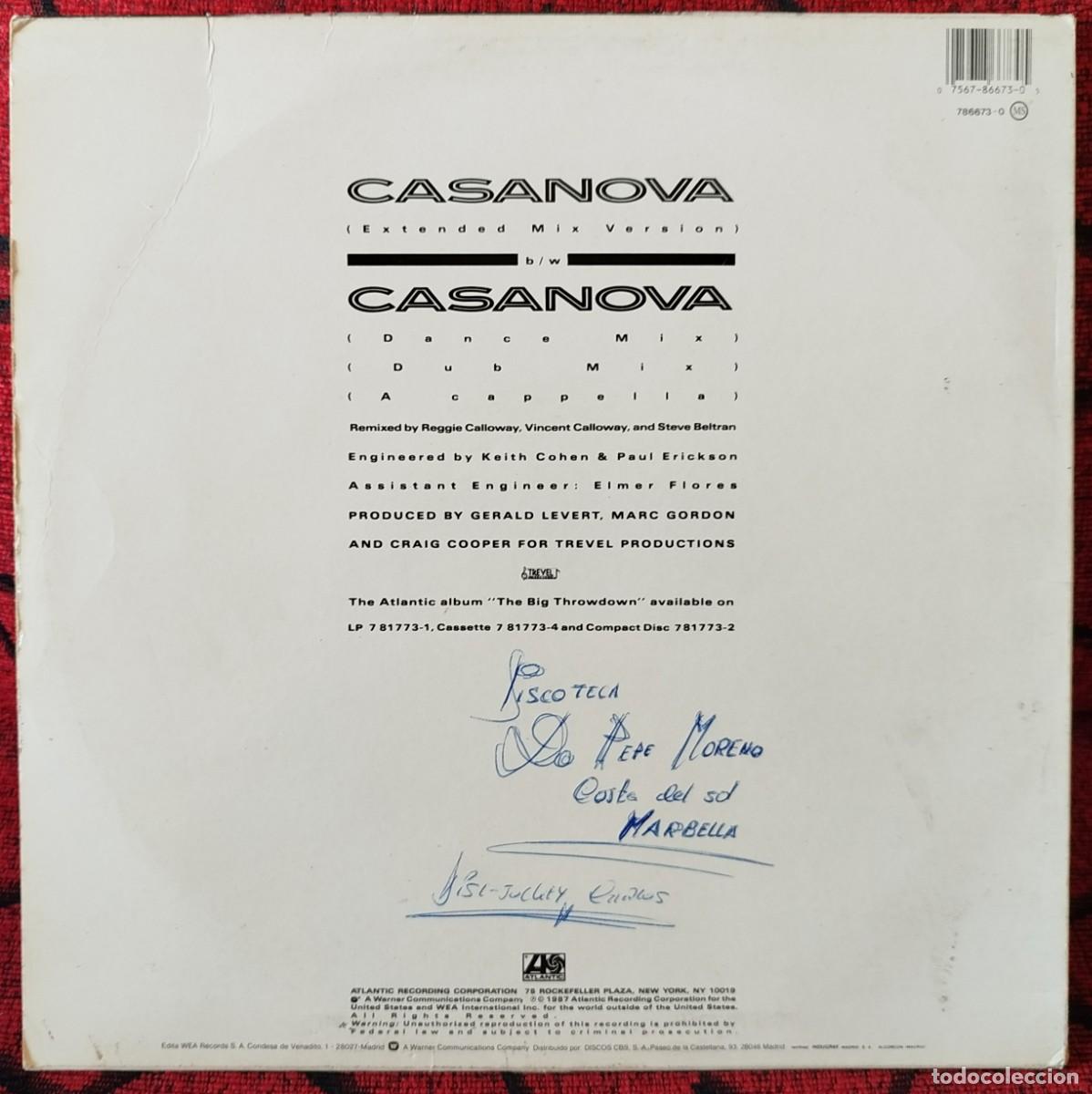 Discos de vinilo: LEVERT ** Casanova ** MAXI SINGLE VINILO 1987 - Foto 2
