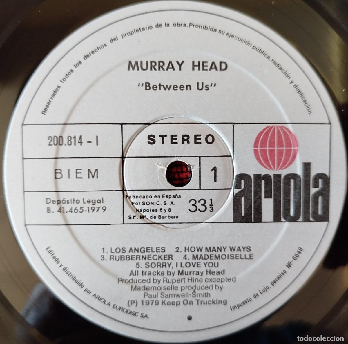 Discos de vinilo: MURRAY HEAD ** Between Us ** VINILO LP 1979 - Foto 3