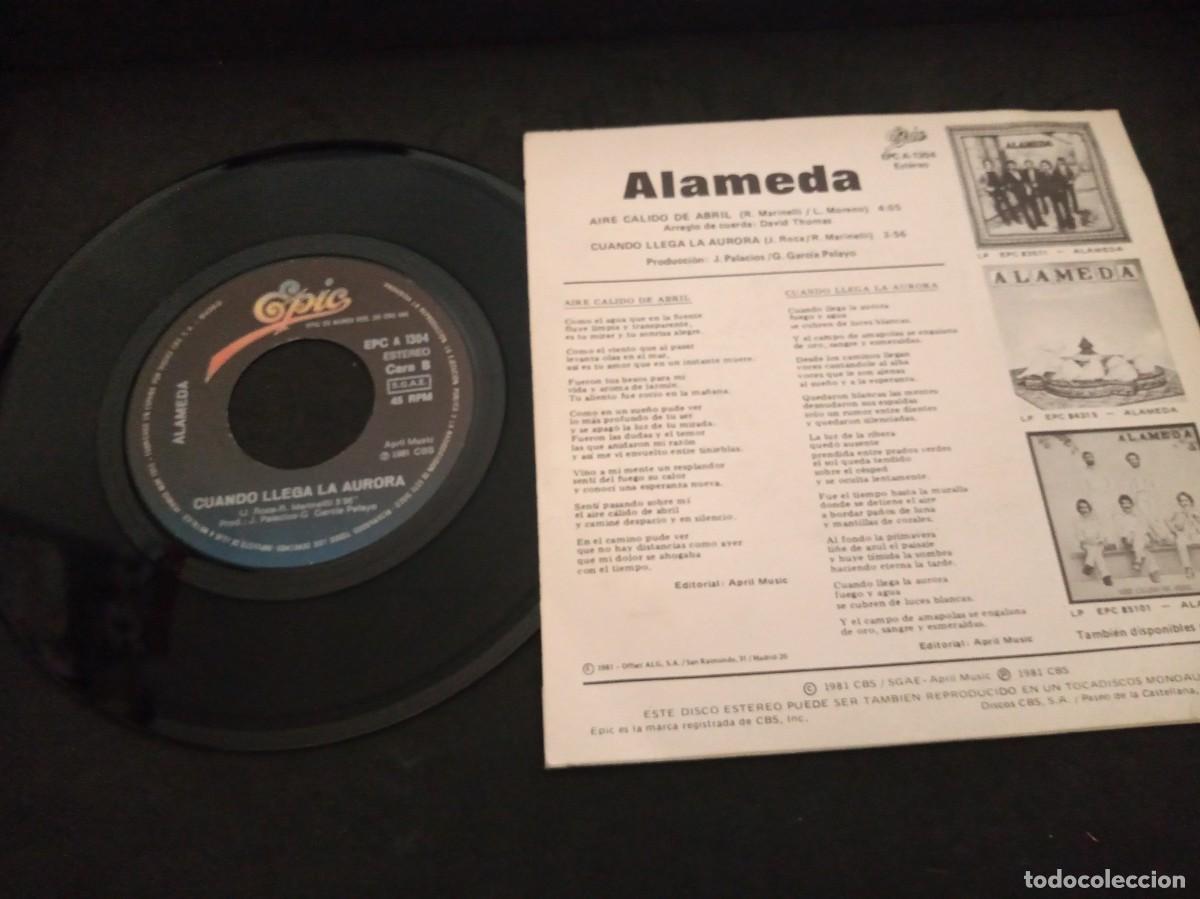 Discos de vinilo: ALAMEDA - AIRE CALIDO DE ABRIL - SINGLE - Foto 2