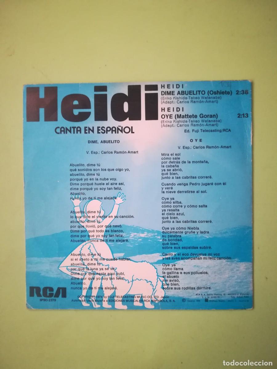 Discos de vinilo: Heidi canta en espa&ntilde;ol Rca 1975 - Foto 2