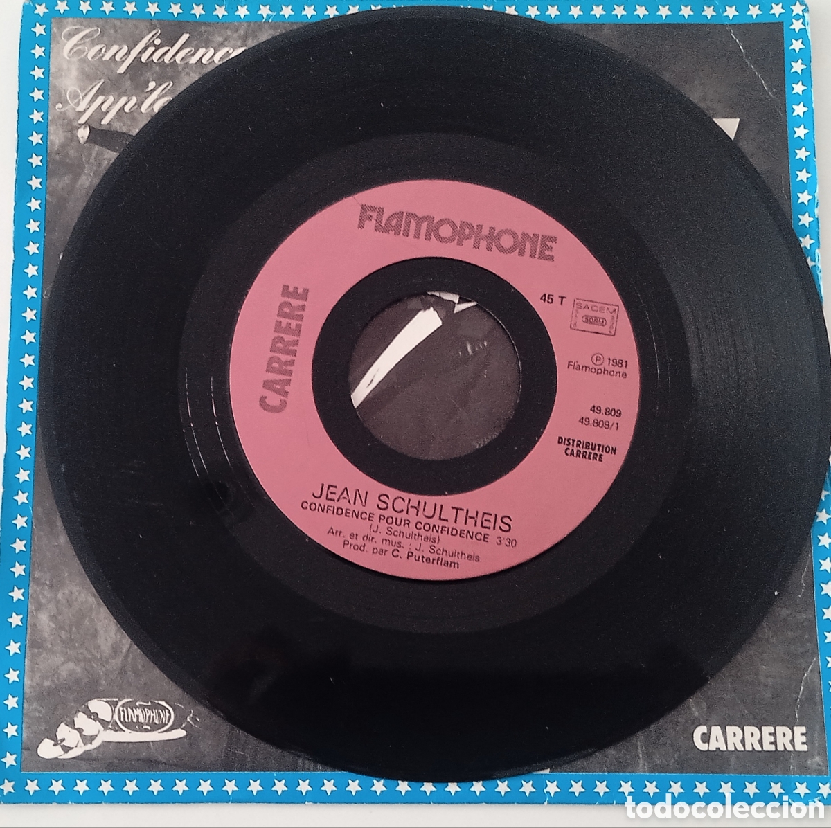 Discos de vinilo: JEAN SCHULTHEIS - Confidence pour Confidence (1981) single - Foto 6
