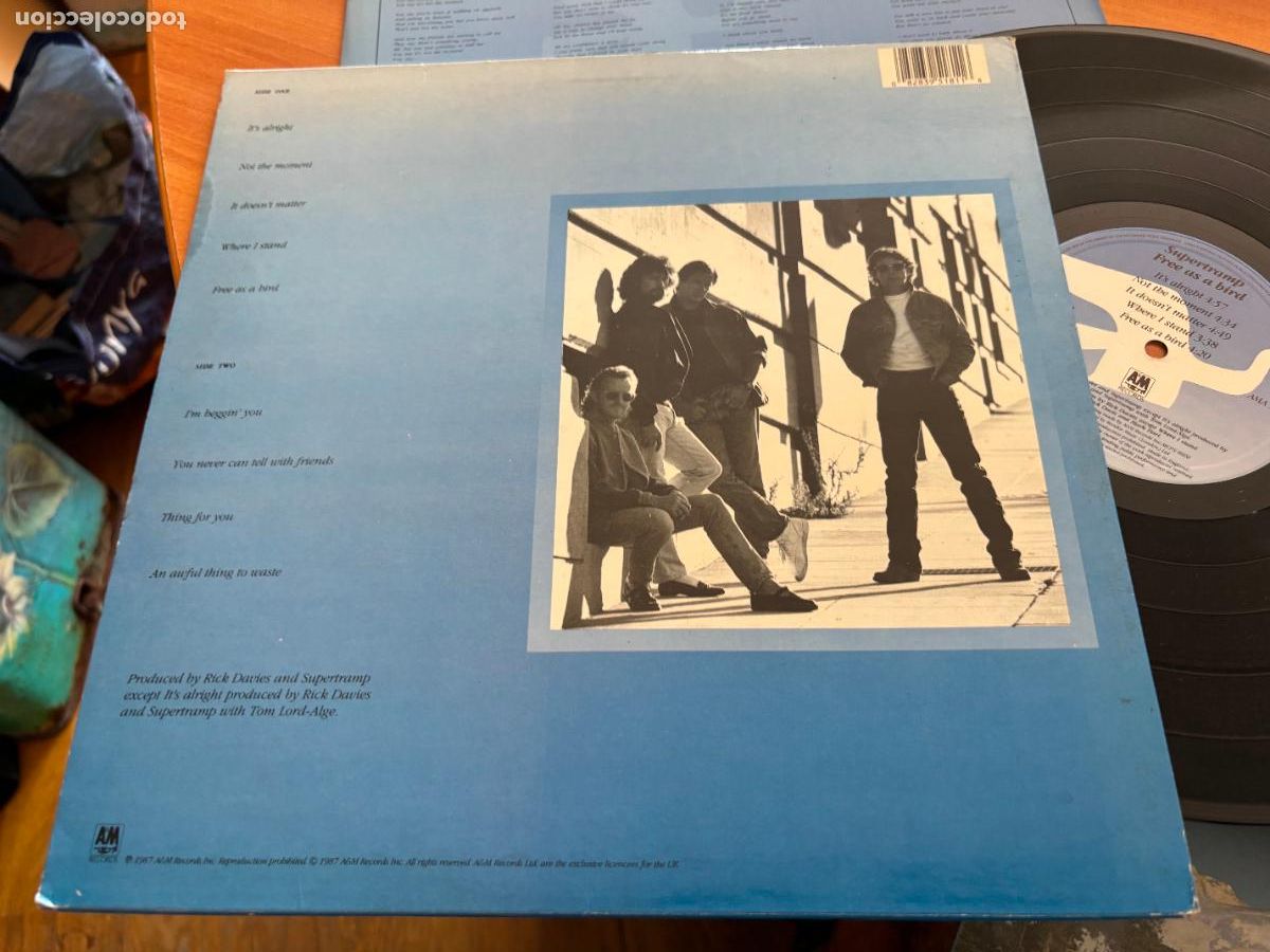 Discos de vinilo: SUPERTRAMP (FREE AS A BIRD) LP 1987 (B-54) - Foto 4