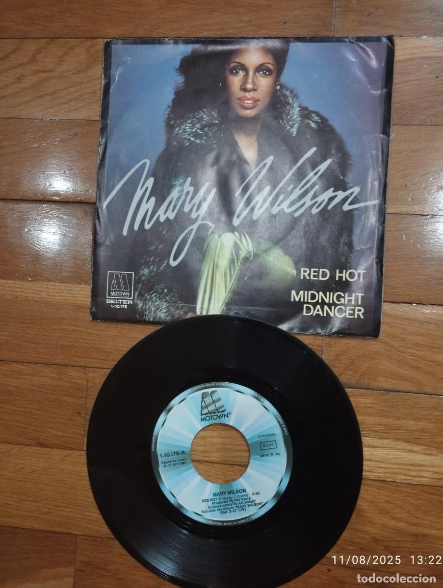 Discos de vinilo: SINGLE - MARY WILSON - RED HOT - 1981 - Foto 1