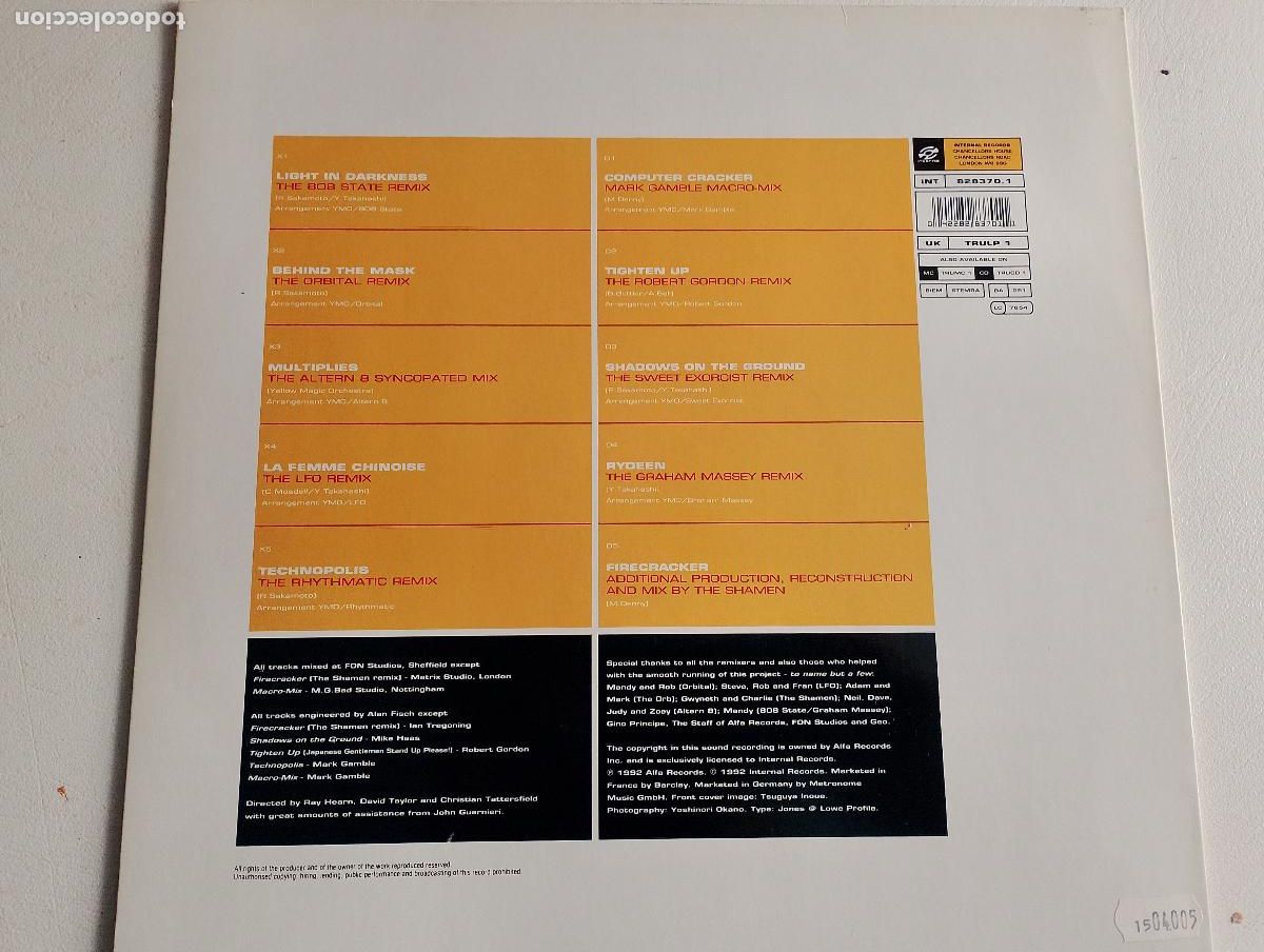 Discos de vinilo: Yellow Magic Orchestra &ndash; Hi-Tech / No Crime, 1992 - Foto 4