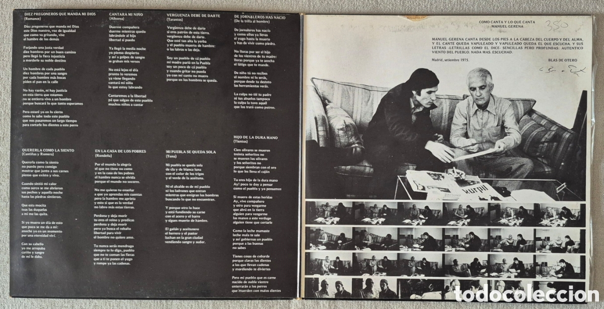 Discos de vinilo: LP - MANUEL GERENA - CANTANDO A LA LIBERTAD - Foto 2
