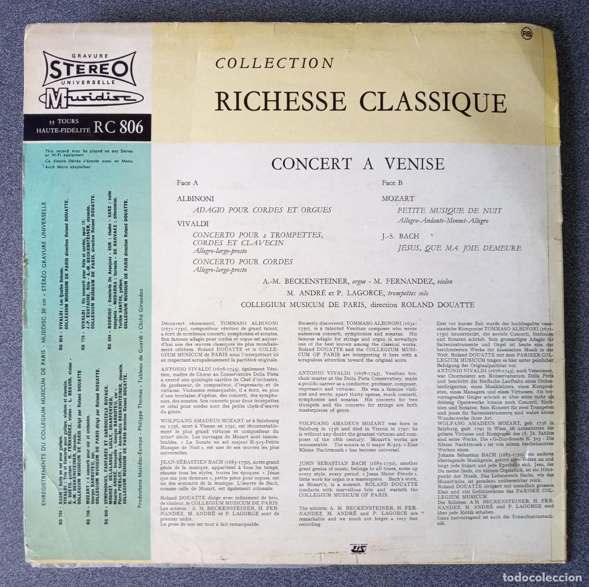 Discos de vinilo: Vinilo Lp Concert A Venise - Foto 4