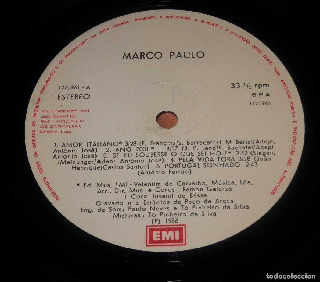 Discos de vinilo: DISCO LP DE VINILLO DE MARCO PAULO - Foto 3