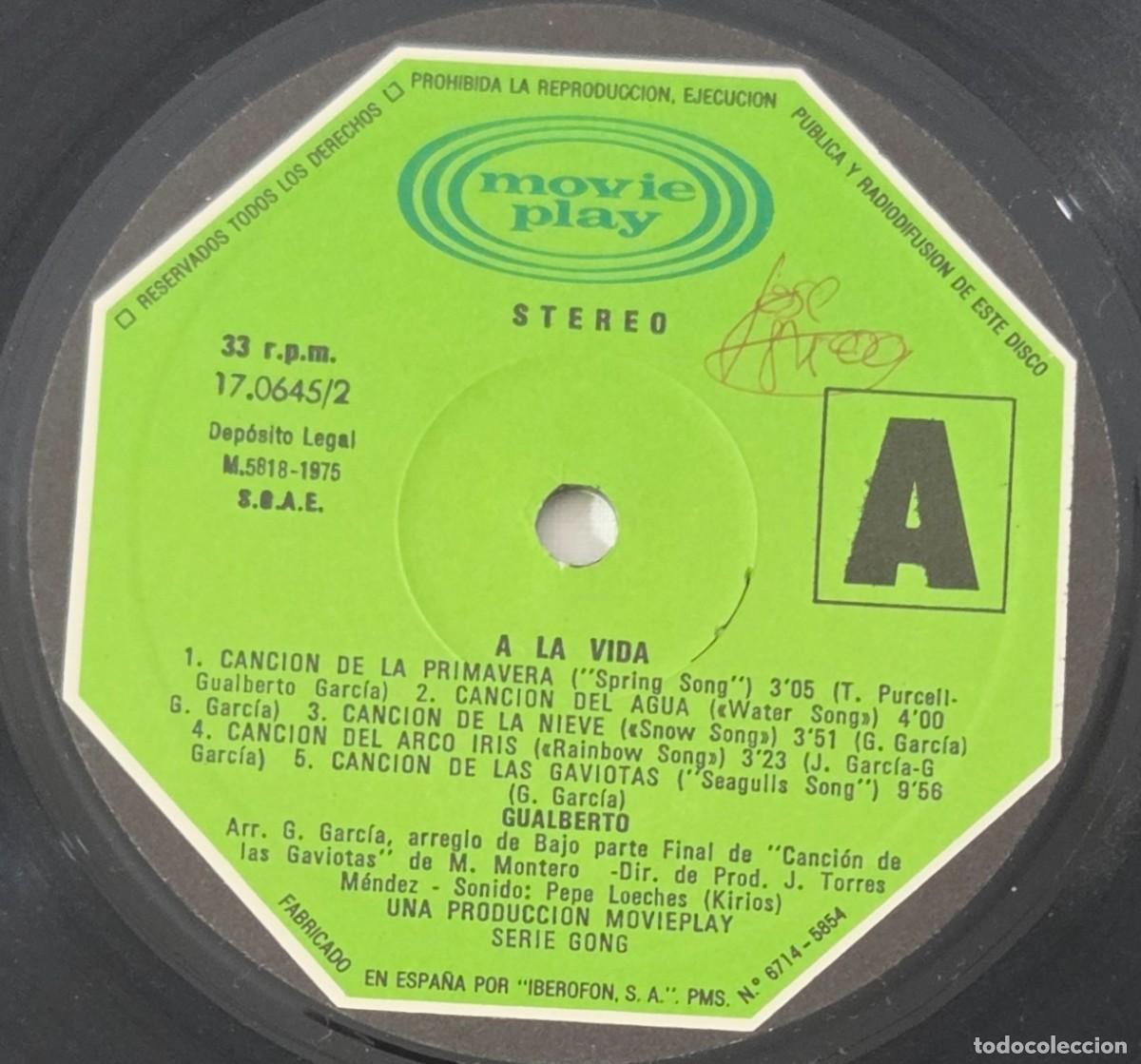Discos de vinilo: LP Vinilo Gualberto, A la vida, Al dolor - Foto 5