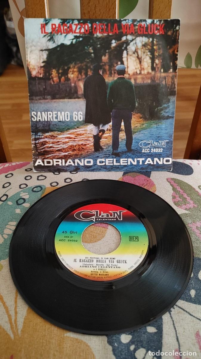 Discos de vinilo: ADRIANO CELENTANO-SINGLE IL RAGAZZO DELLA VIA GLUCK - Foto 1