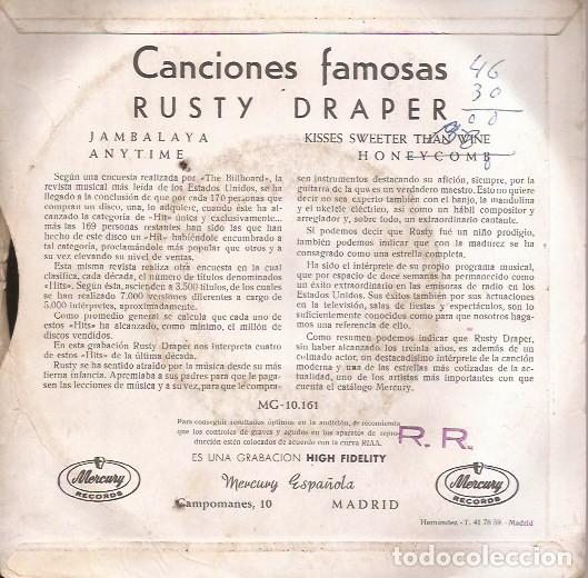 Discos de vinilo: EP JAMBLAYA RUSTY DRAPER MERCURY 10.161 SPAIN - Foto 2