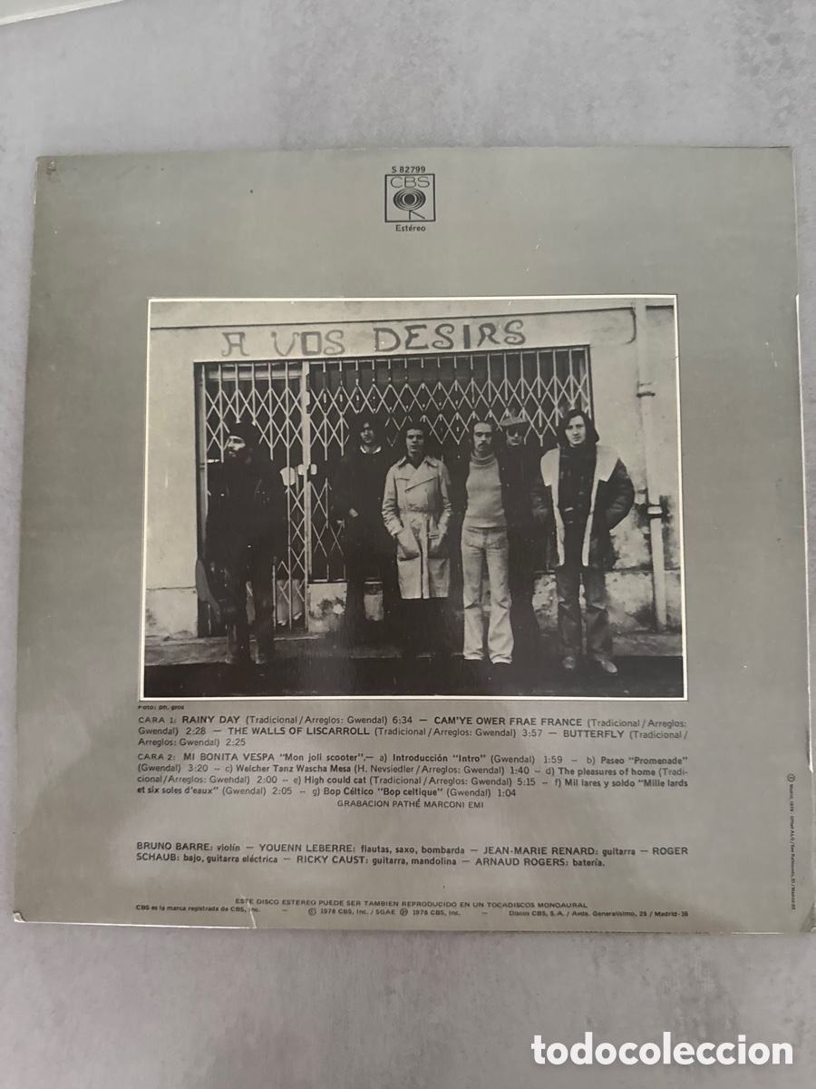 Discos de vinilo: Gwendal 1978 vinilo CBS - Foto 2
