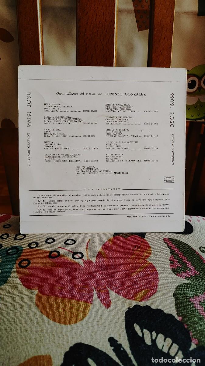 Discos de vinilo: LORENZO GONZALEZ-EP DIMINUTA +4 - Foto 2