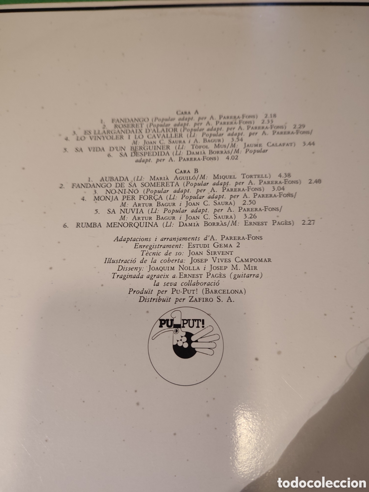 Discos de vinilo: Traginada - Cancons de Menorca - Foto 4