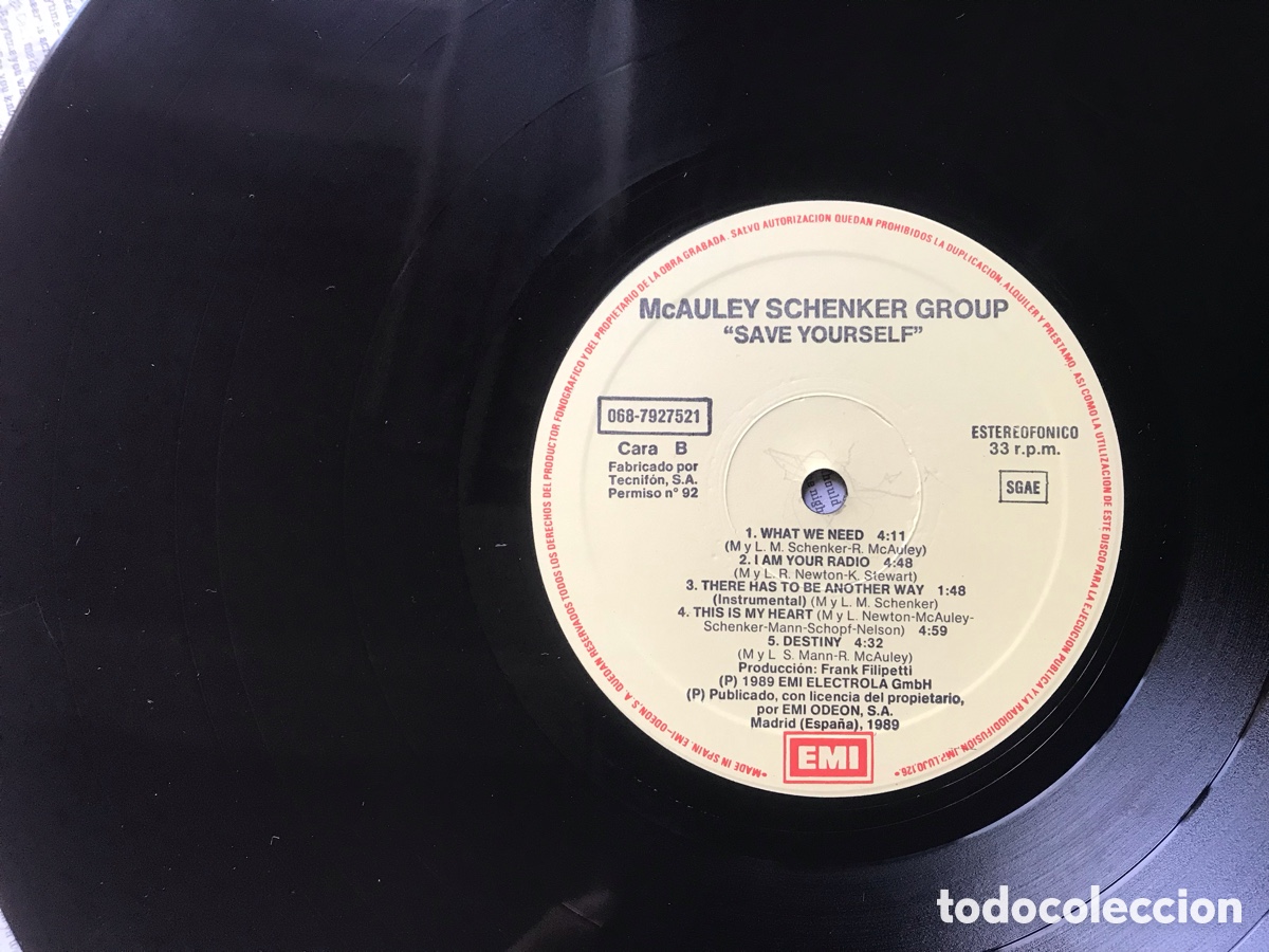 Discos de vinilo: McAuley Schenker group MSG. Save yourself - Foto 6