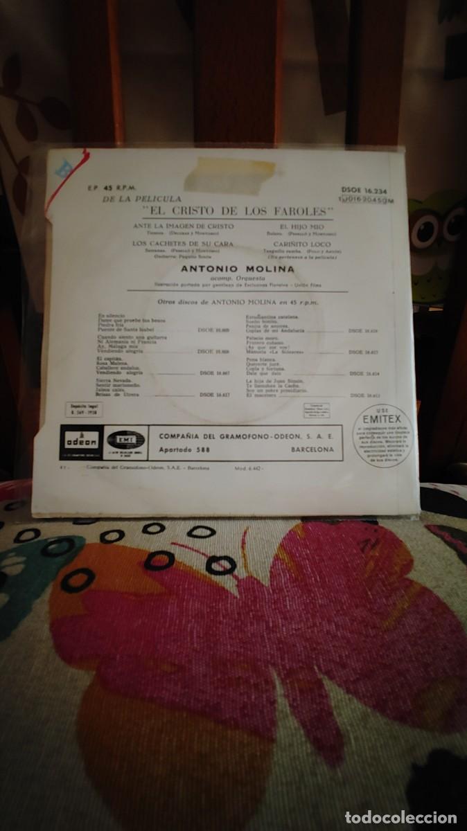 Discos de vinilo: ANTONIO MOLINA-EP EL CRISTO DE LOS FAROLES - Foto 2
