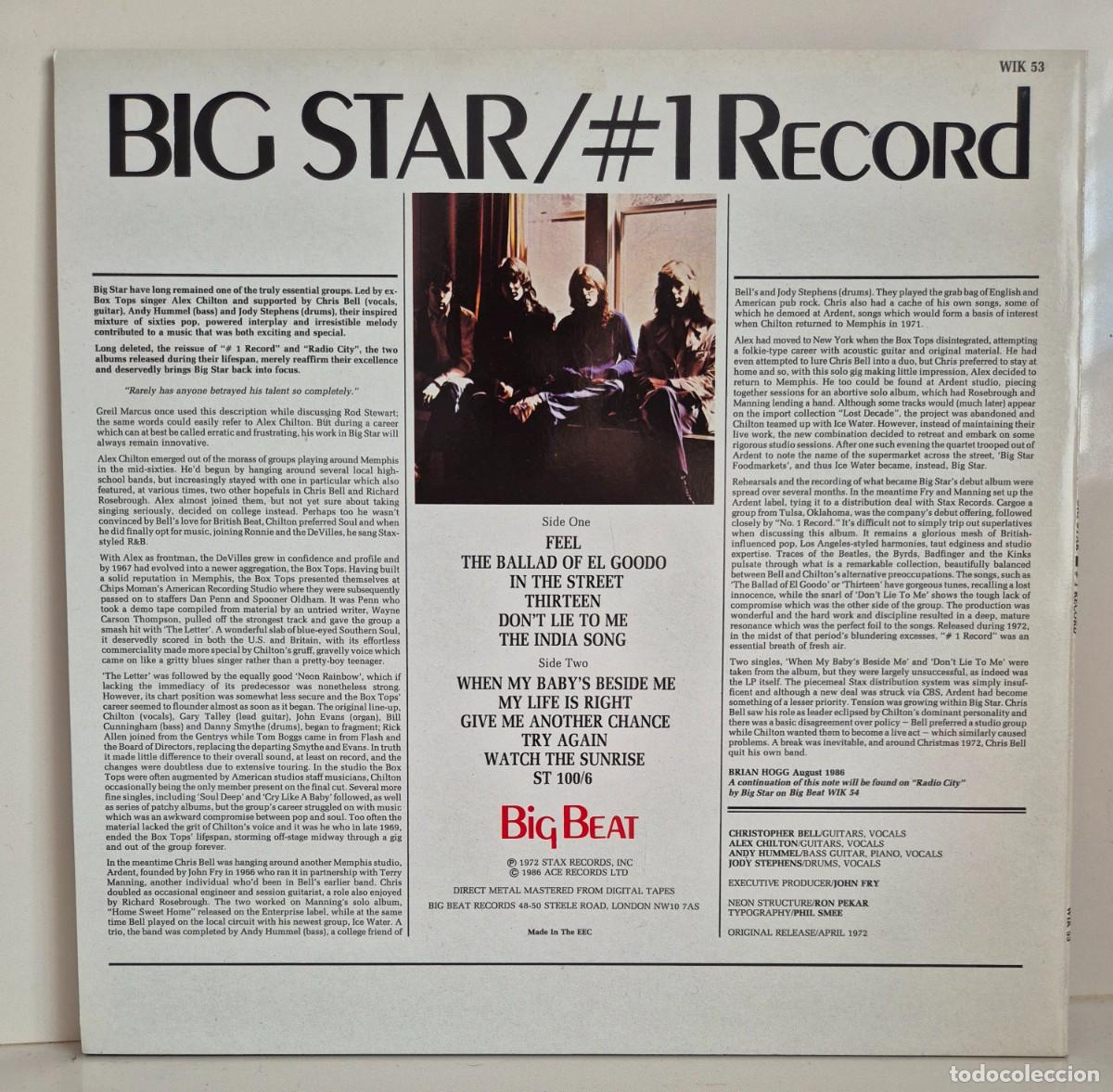 Discos de vinilo: Big Star - #1 Record. LP vinilo - Foto 2