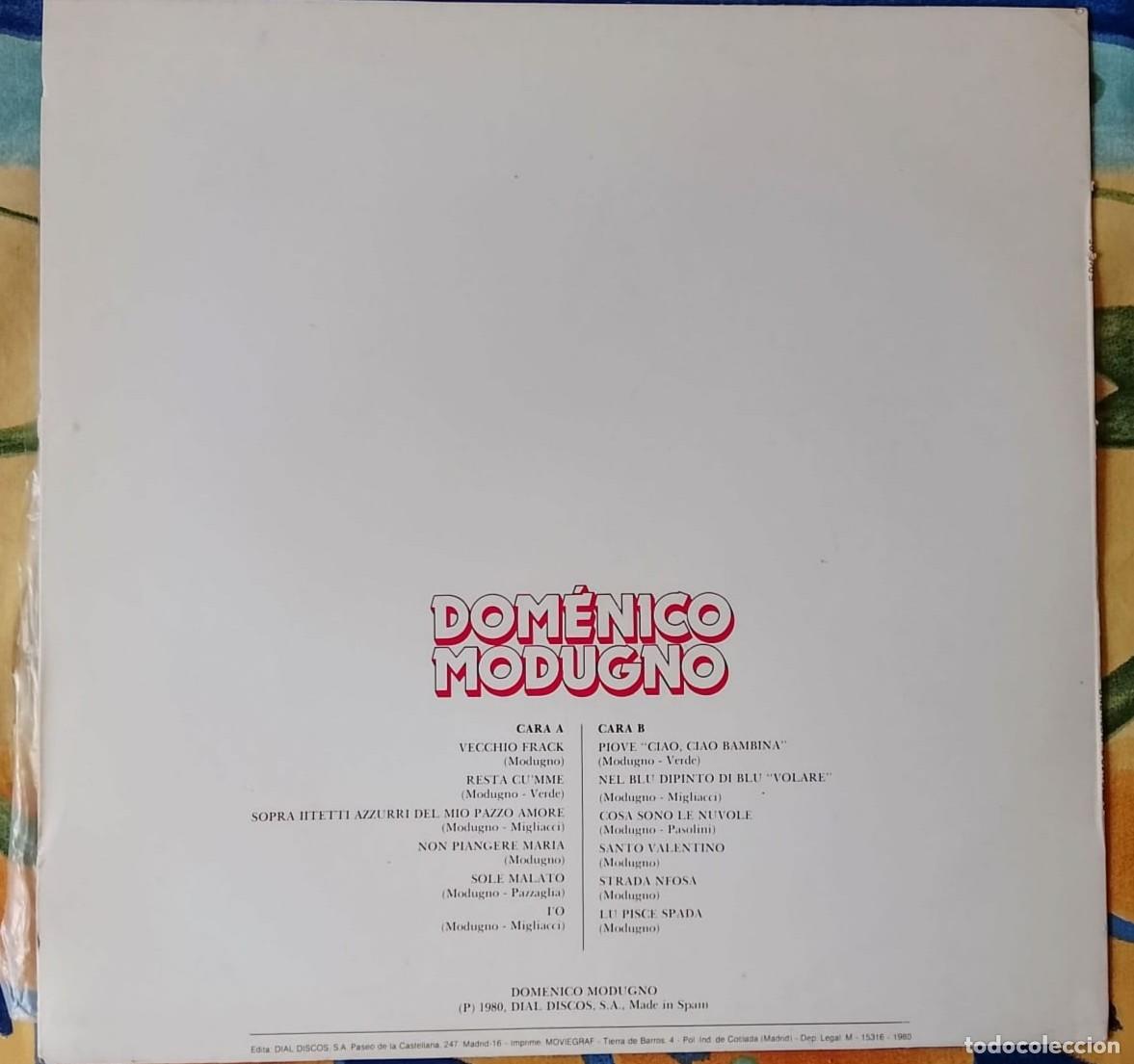 Discos de vinilo: LP de &Eacute;xitos inolvidables de Domenico Modugno - Foto 4
