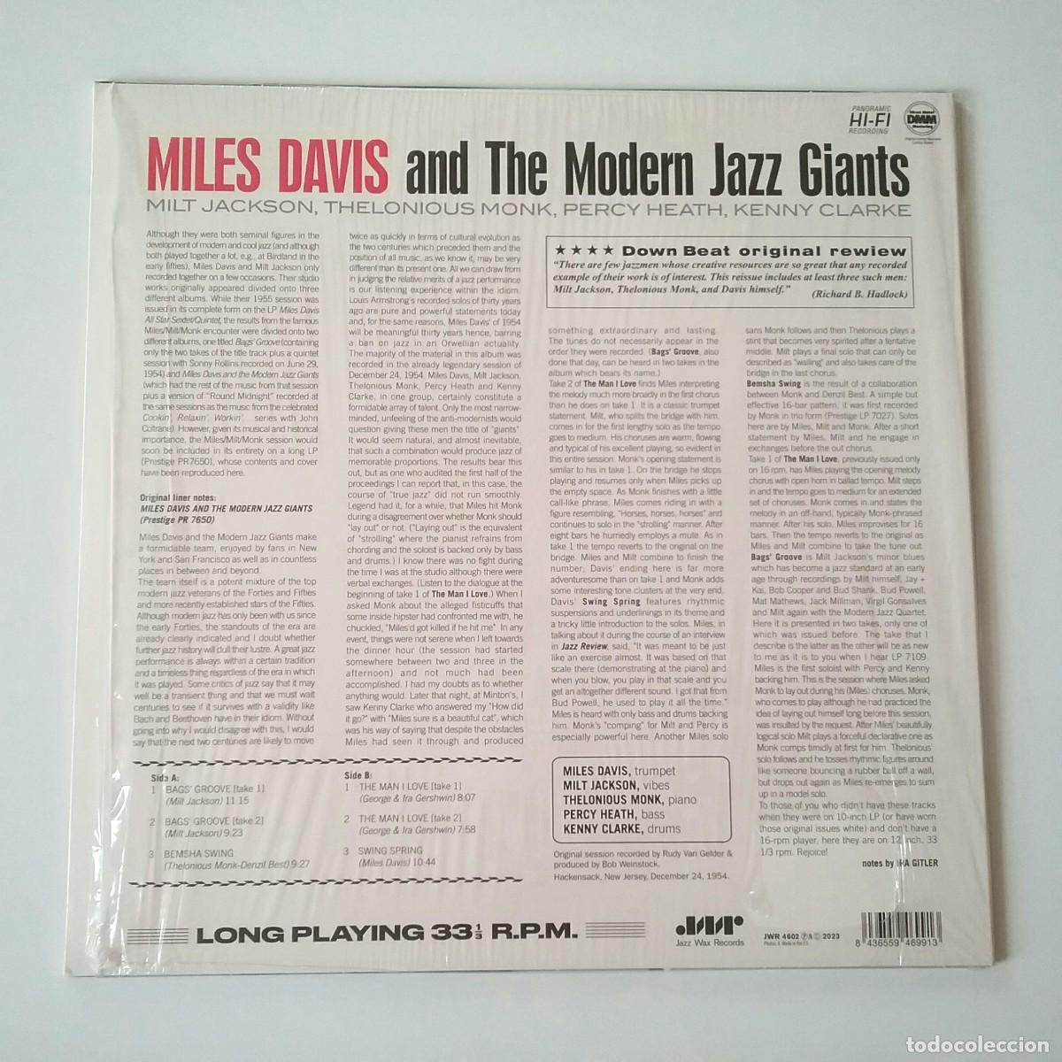 Discos de vinilo: Miles Davis and The Modern Jazz Giants - Foto 2