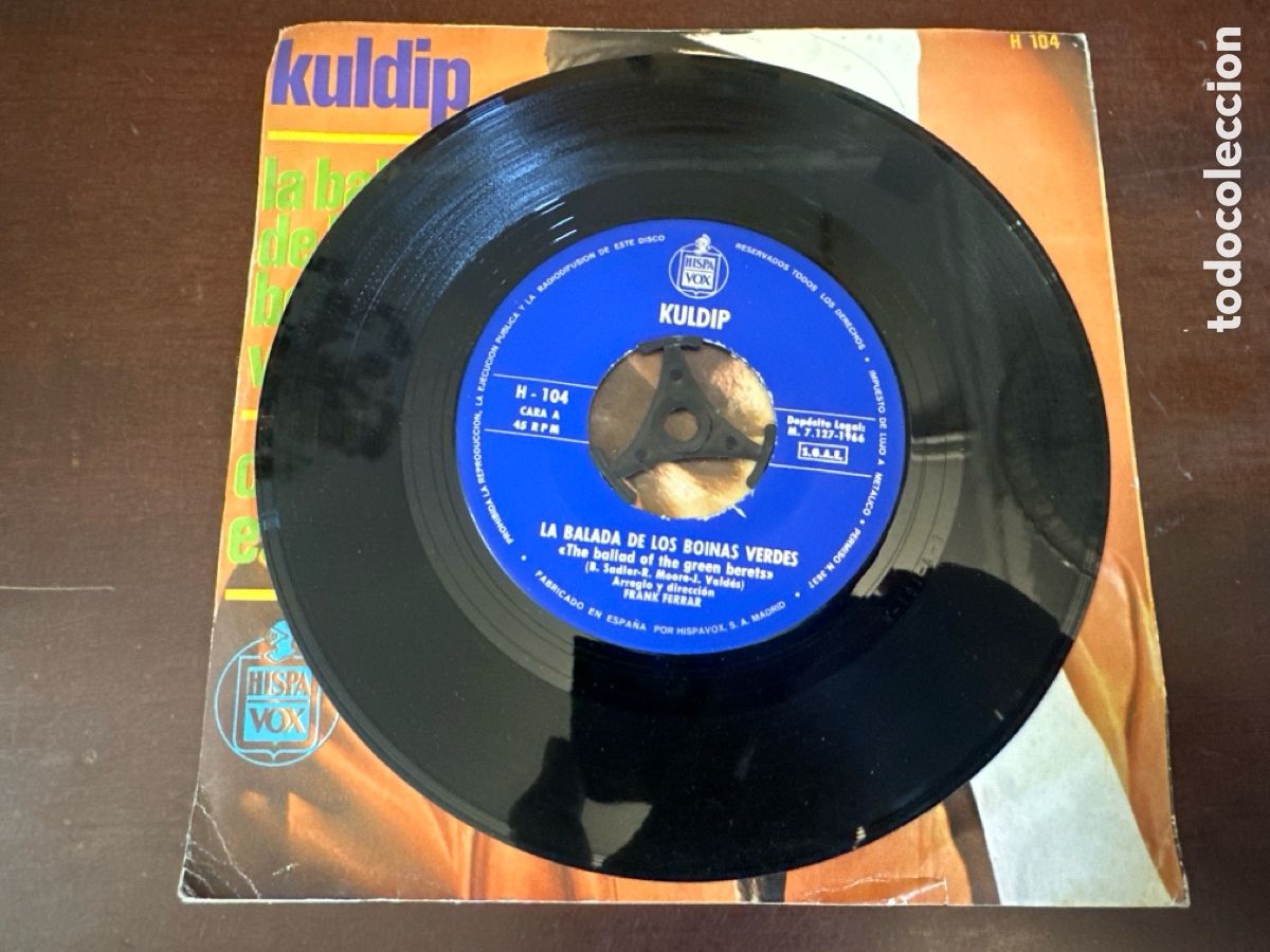Discos de vinilo: KULDIP - LA BALADA DE LOS BOINAS VERDES SINGLE 1966 - Foto 4