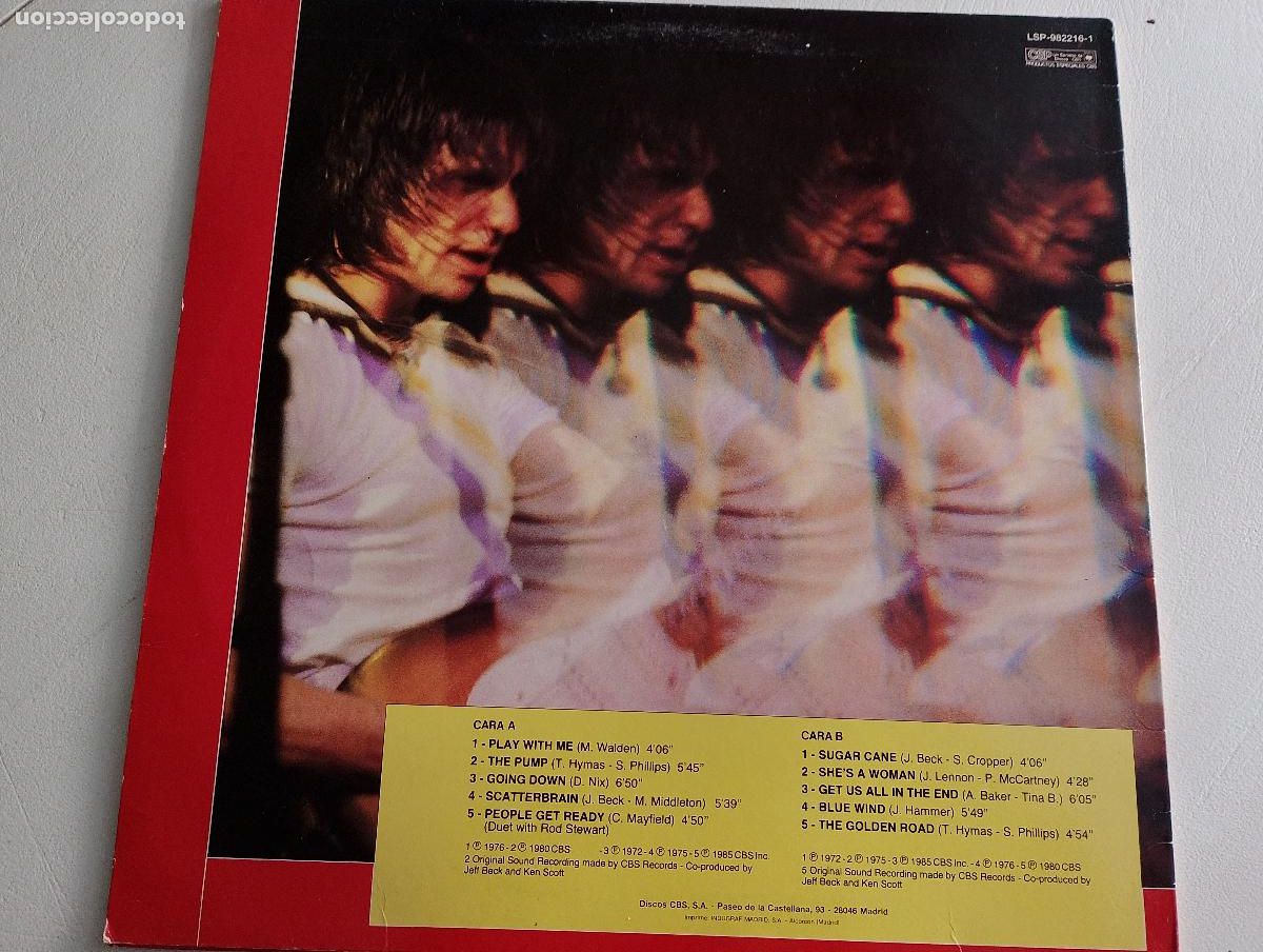 Discos de vinilo: Jeff Beck &lrm;&ndash; Blue Wind 1989 ed espa&ntilde;ola - Foto 4