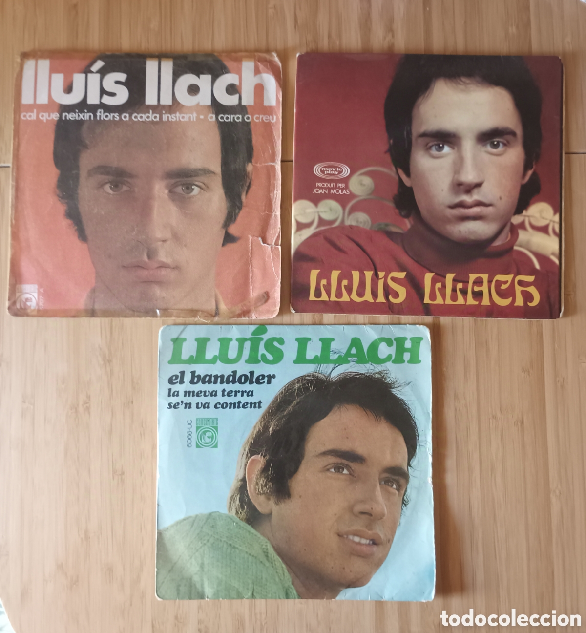 Discos de vinilo: 3 Singles LLU&Iacute;S LLACH - Foto 1