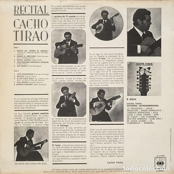 Discos de vinilo: Cacho Tirao &ndash; Recital - Foto 2