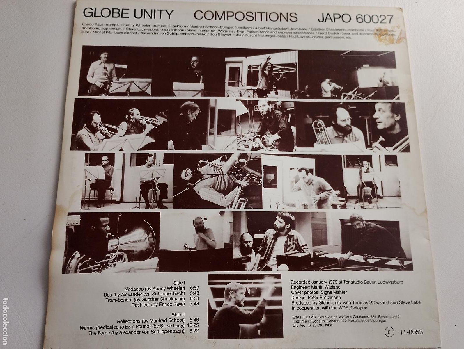 Discos de vinilo: Globe Unity &lrm;&ndash; Compositions 1980 ed espa&ntilde;ola - Foto 3
