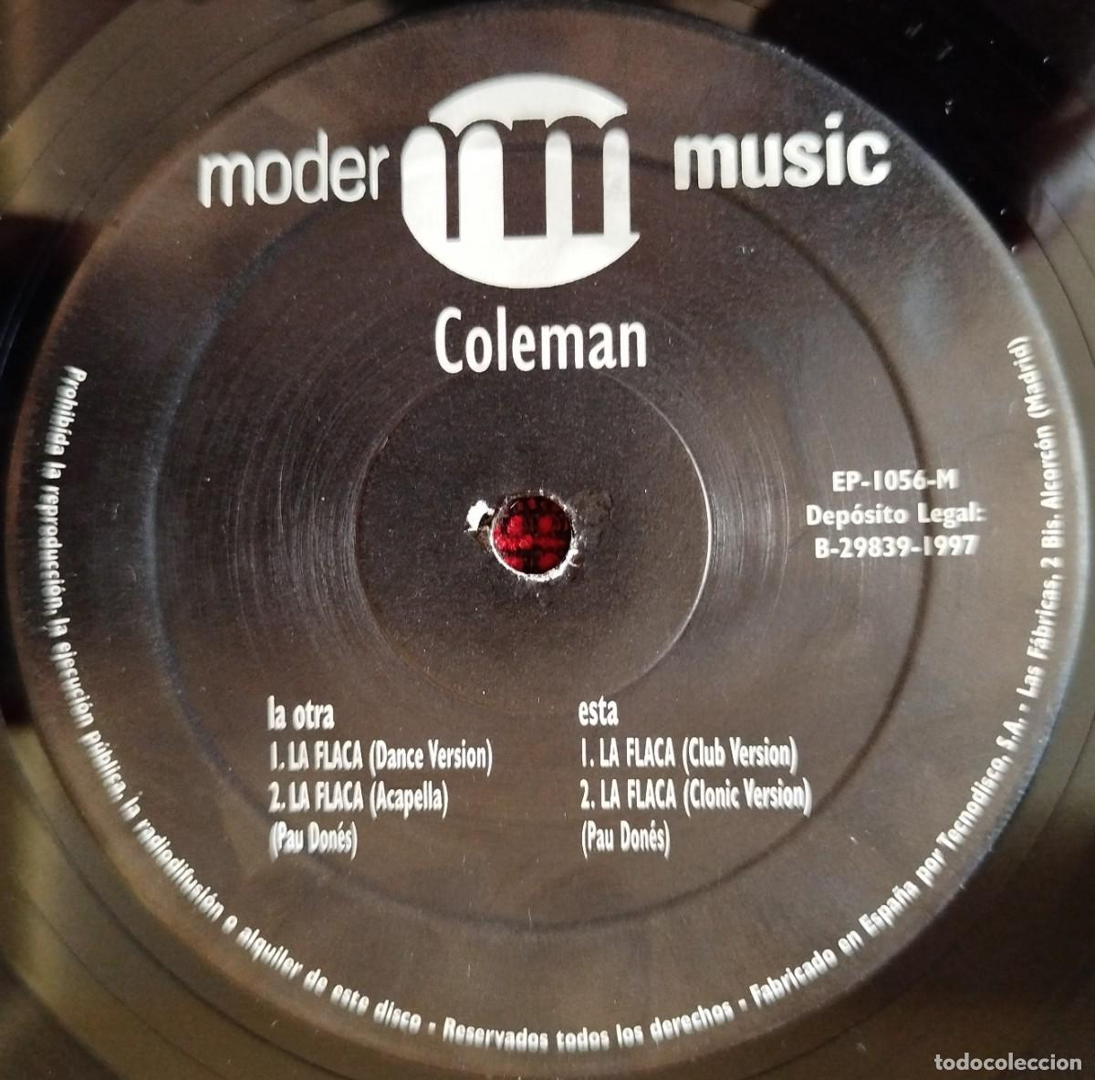 Discos de vinilo: COLEMAN ** La Flaca ** MAXI SINGLE VINILO 1997 - Foto 3