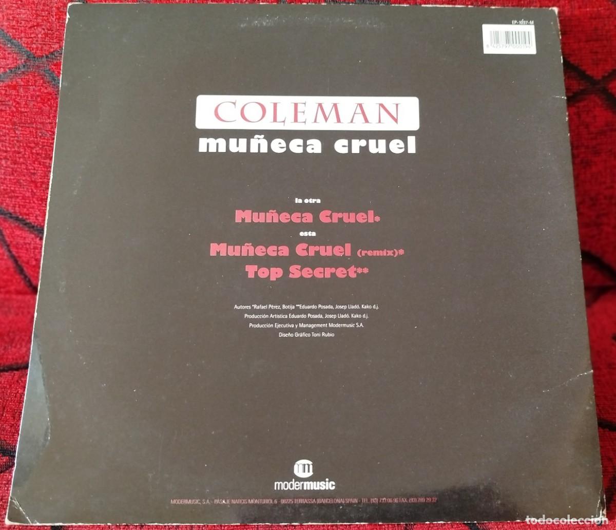 Discos de vinilo: COLEMAN ** Mu&ntilde;eca Cruel ** MAXI SINGLE VINILO 1996 - Foto 2