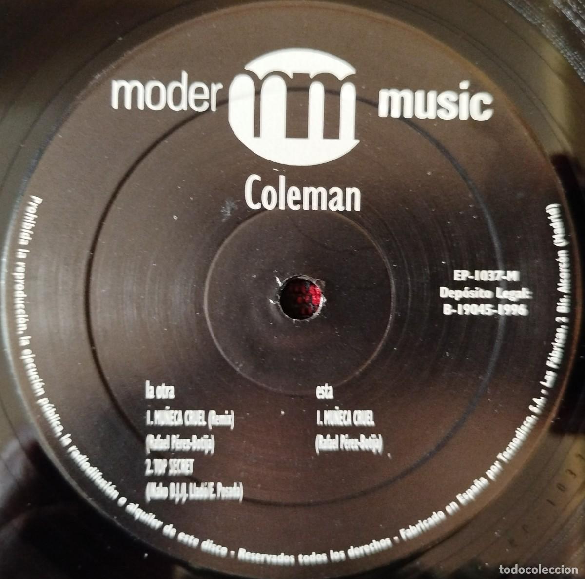 Discos de vinilo: COLEMAN ** Mu&ntilde;eca Cruel ** MAXI SINGLE VINILO 1996 - Foto 3