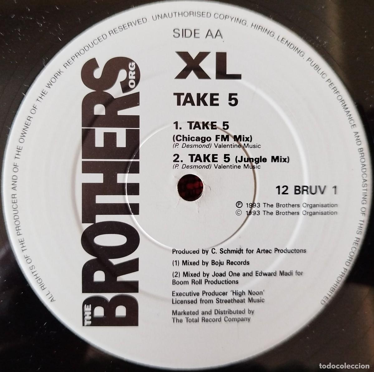 Discos de vinilo: XL ** Take 5 ** MAXI SINGLE VINILO 1993 UK - Foto 2