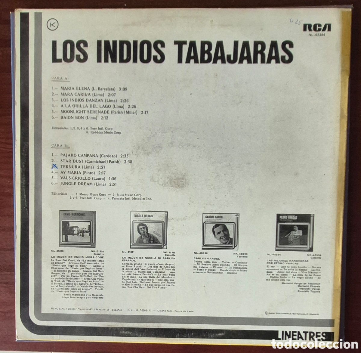 Discos de vinilo: LP - LOS INDIOS TABAJARAS - 1977 - Foto 2