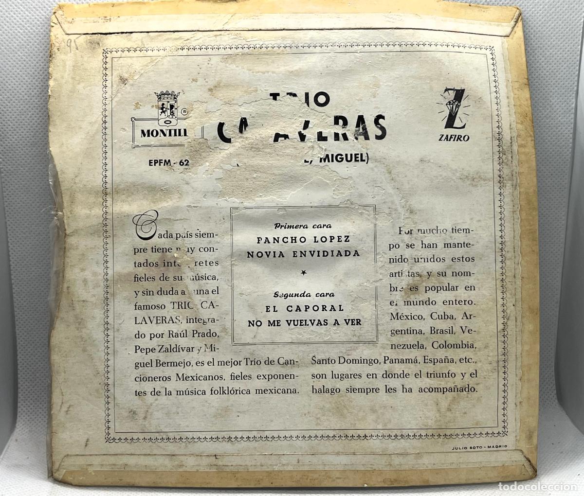 Discos de vinilo: DISCO E.P. TRIO CALAVERAS, PANCHO, ANTIGUO -. FLA - Foto 2