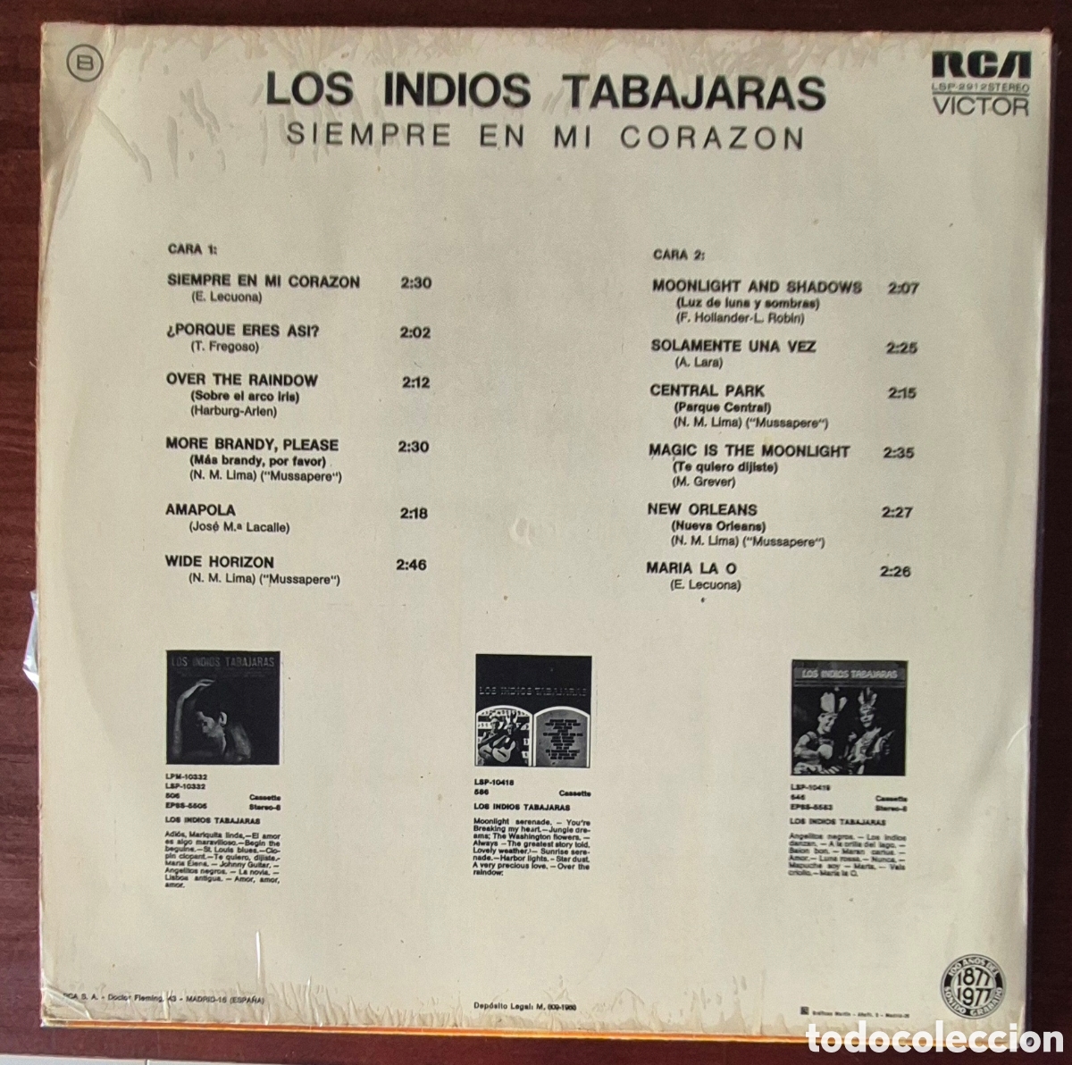 Discos de vinilo: LP - LOS INDIOS TABAJARAS - SIEMPRE EN MI CORAZ&Oacute;N - 1966 - Foto 2