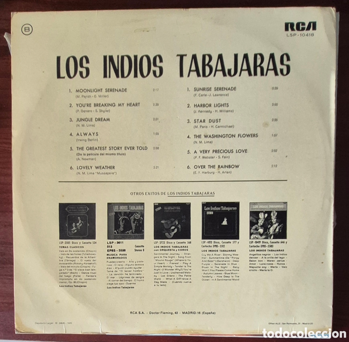 Discos de vinilo: LP - LOS INDIOS TABAJARAS - 1970 - Foto 2