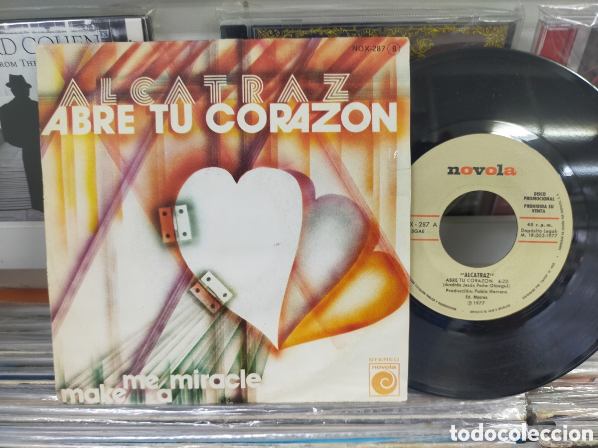 Discos de vinilo: Alcatraz single promocional abre tu coraz&oacute;n 1977 - Foto 1