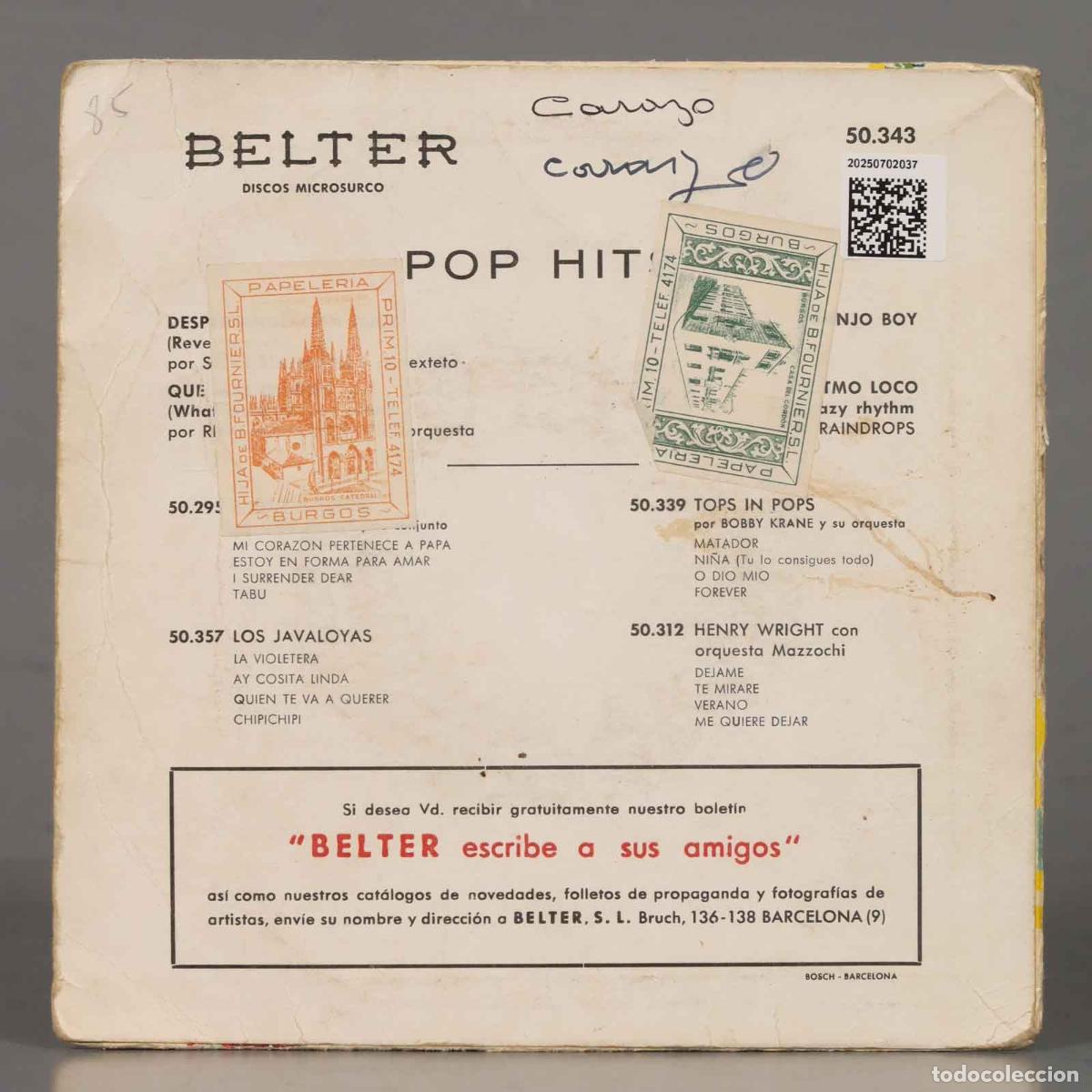 Discos de vinilo: EP. Various &ndash; Pop Hits - Foto 2
