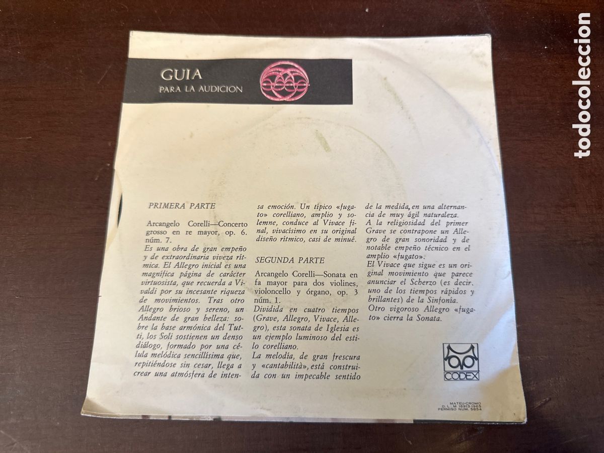 Discos de vinilo: HISTORIA DE LA M&Uacute;SICA CODEX. VOL. XVI. ARC&Aacute;NGELO CORELLI - Foto 2