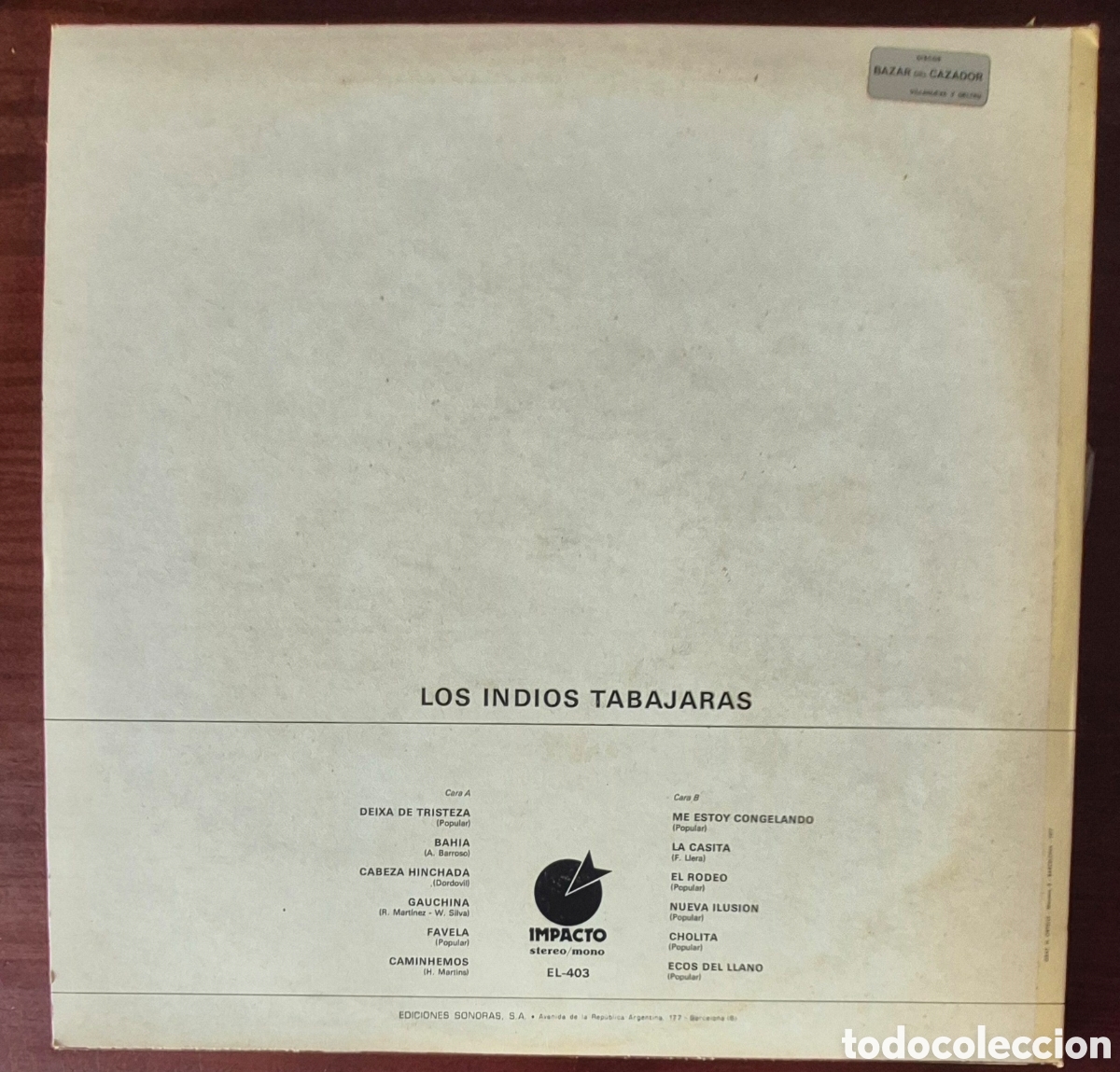 Discos de vinilo: LP - LOS INDIOS TABAJARAS - 1978 - Foto 2