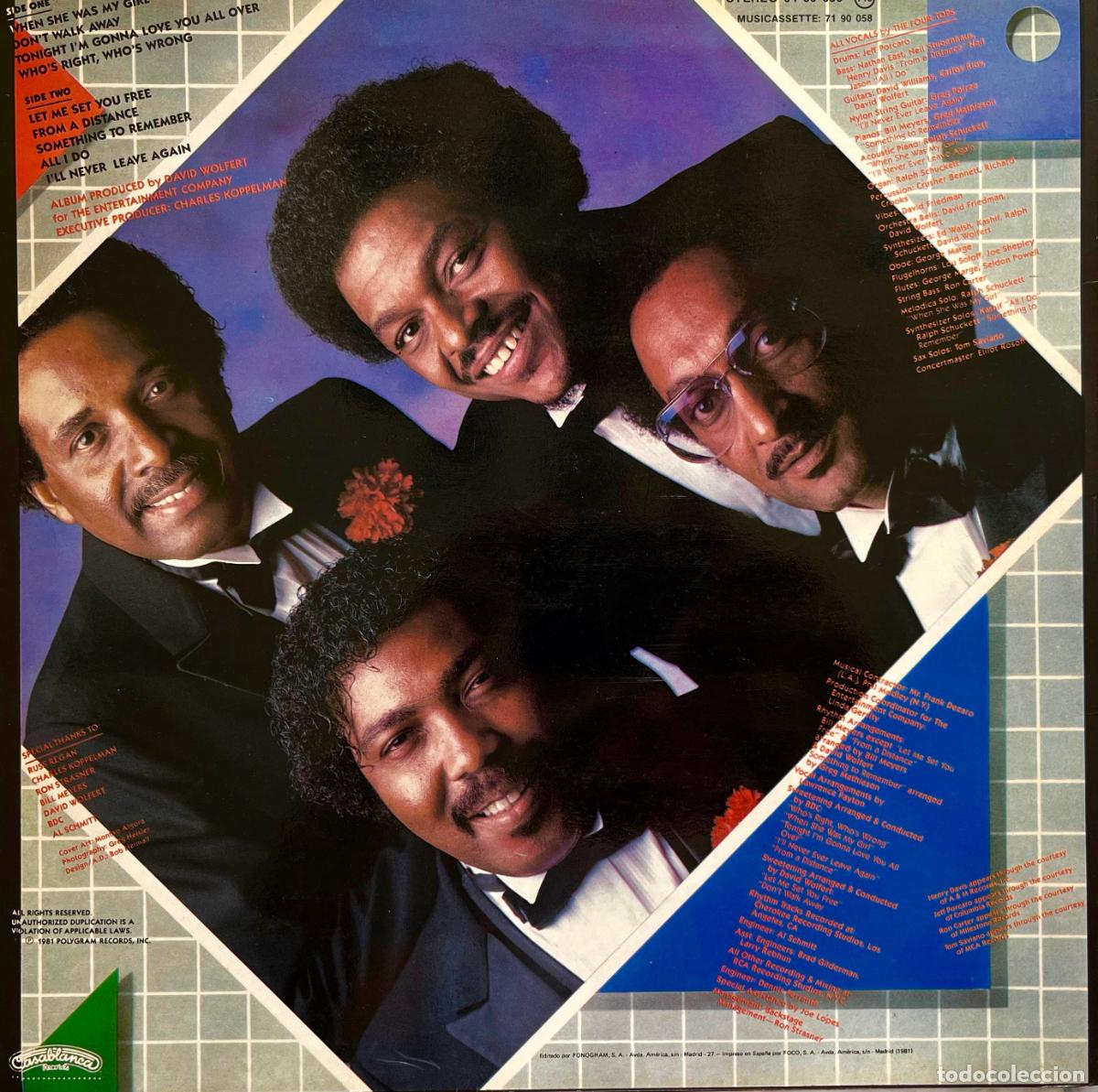 Discos de vinilo: THE FOUR TOPS. TONIGHT. LP ESPA&Ntilde;A 1981 - Foto 2