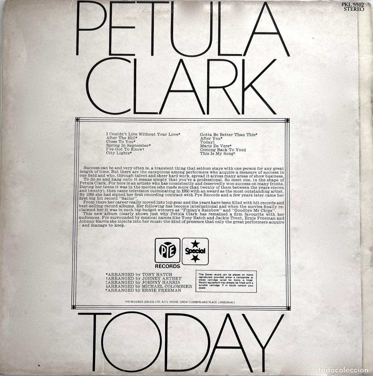 Discos de vinilo: PETULA CLARK. TODAY. LP ORIGINAL UK 1971 - Foto 2