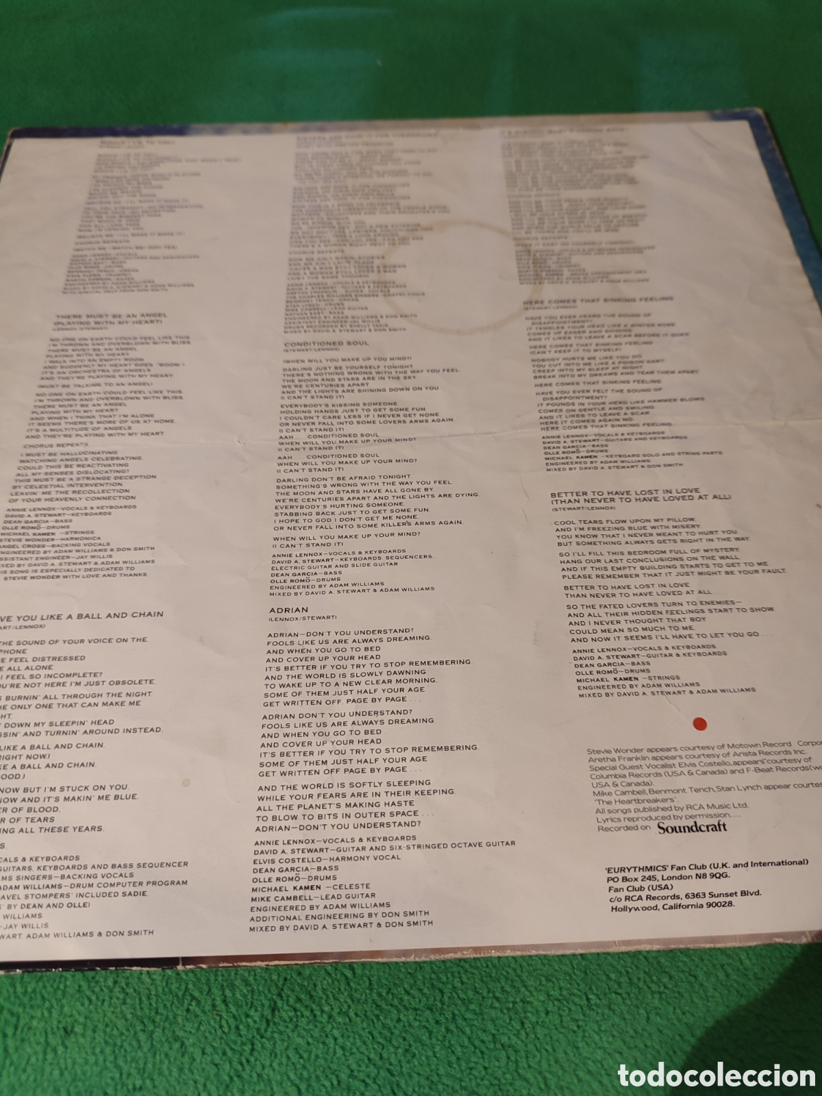 Discos de vinilo: Eurythmics - Be yourself tonight - Foto 2