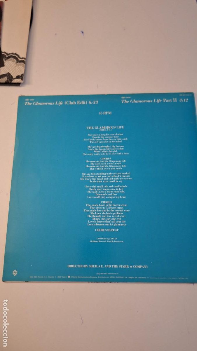 Discos de vinilo: Sheila E. &lrm;&ndash; The Glamorous Life maxi spain - Foto 2