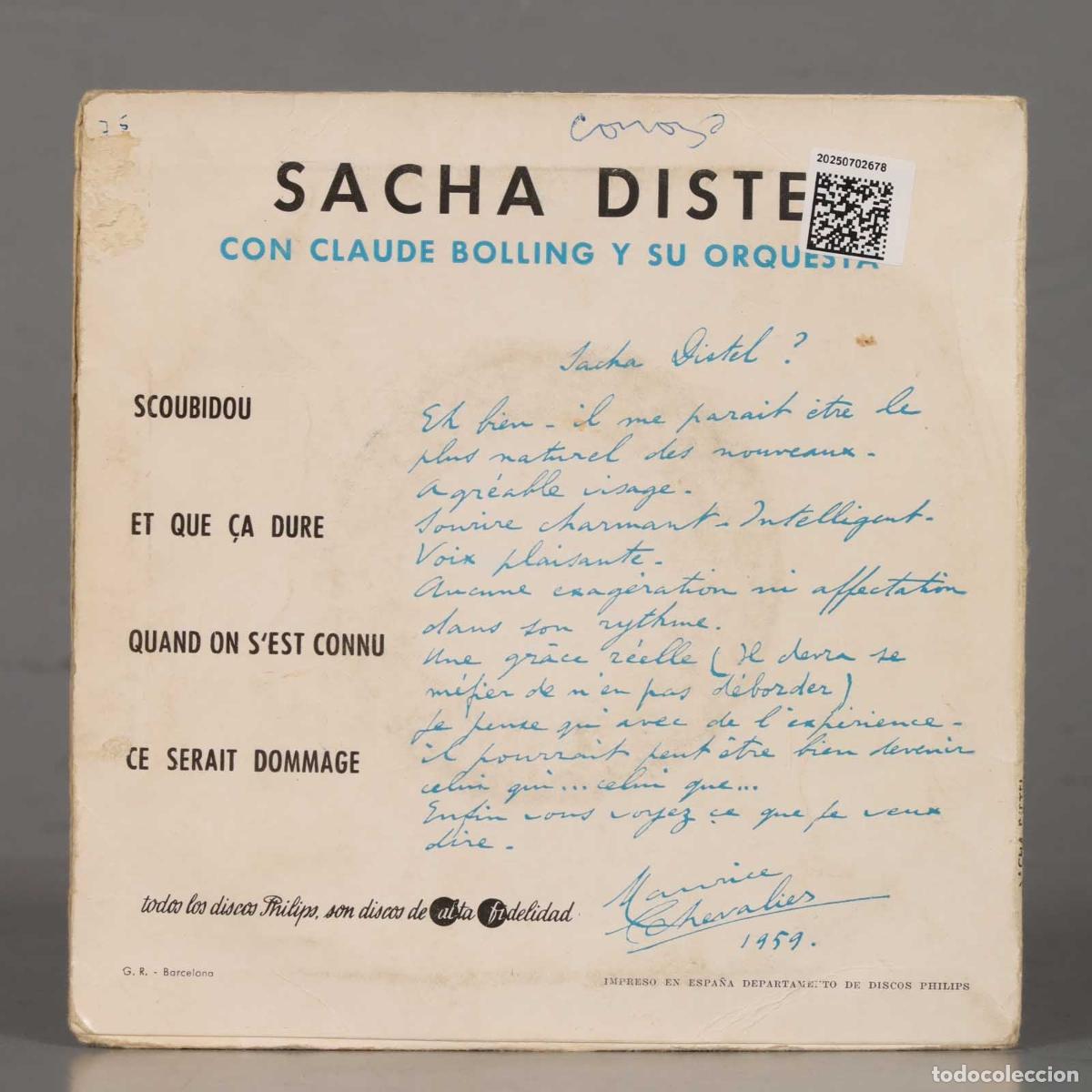 Discos de vinilo: EP. Sacha Distel &ndash; Scoubidou - Foto 2