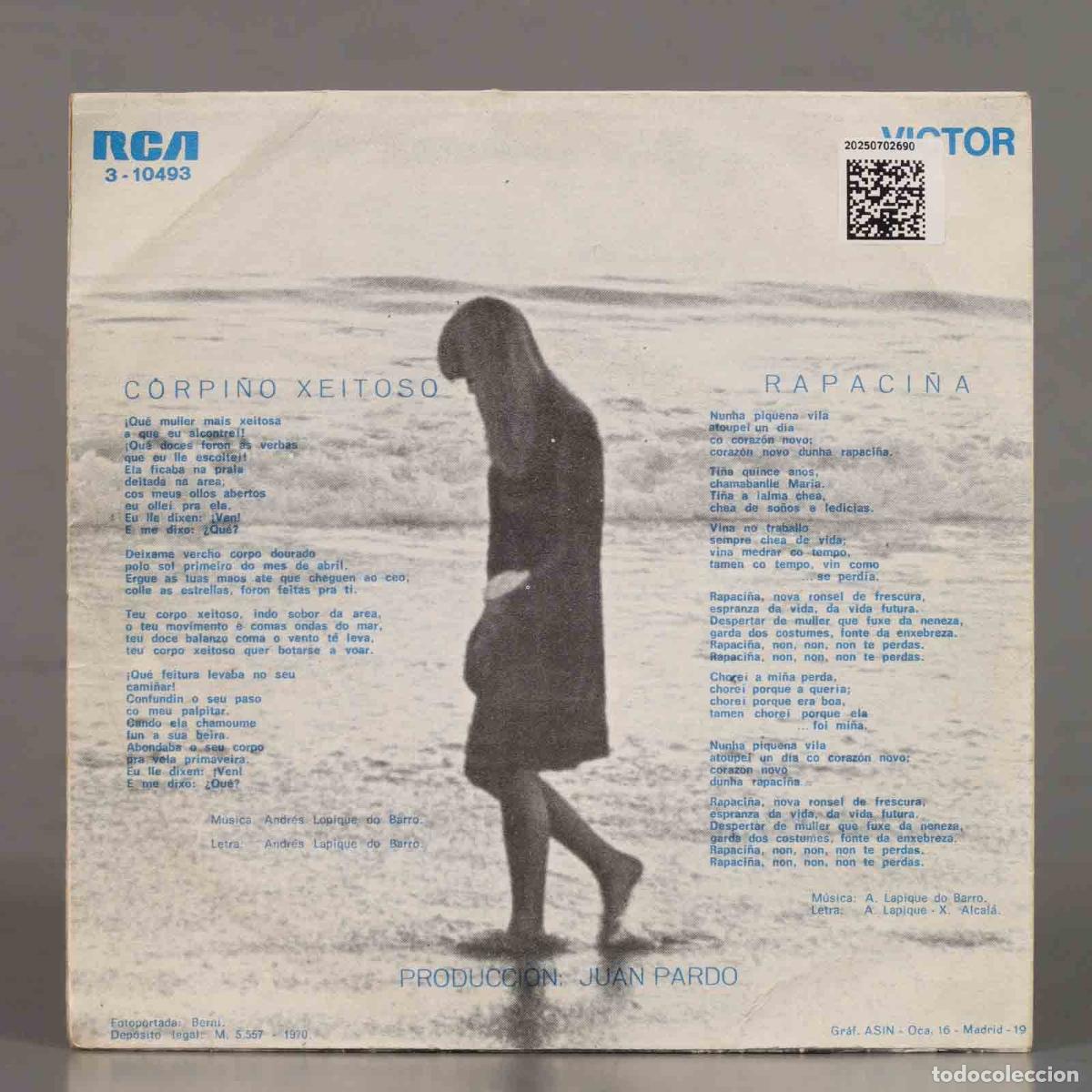Discos de vinilo: SINGLE. Andres Do Barro &ndash; Corpi&ntilde;o Xeitoso / Rapaci&ntilde;a - Foto 2